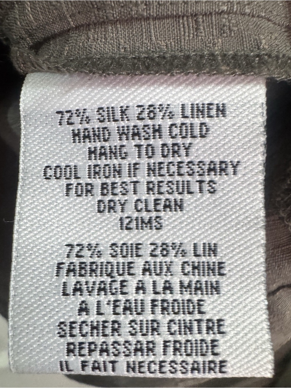 Eileen Fisher Silk Linen Blend Boxy Blouse Top Taupe Brown Minimalist - Picture 5 of 5